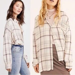 Free People We The Free Hidden Valley Plaid Button Down Shirt  / Medium